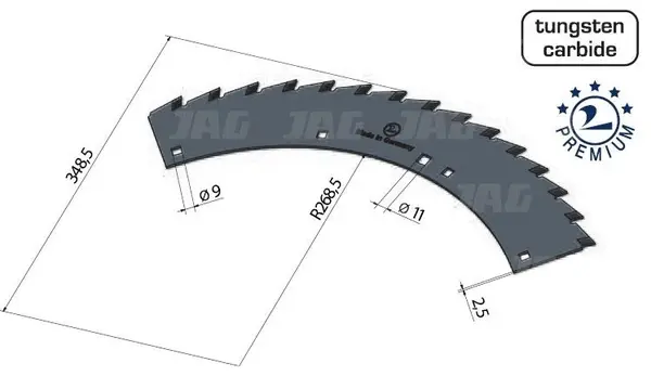 30-0540-74-01-2-g Piła sieczkarni prawa PREMIUM MWS Germany-zielona 78230.04-G