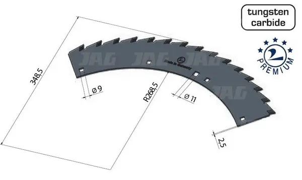 30-0540-74-01-2-y Piła sieczkarni prawa PREMIUM MWS Germany-żółta 78230.03-Y