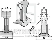  Bijak młotkowy 54x33mm INDUSTRIEHOF 63-BOM-81.97