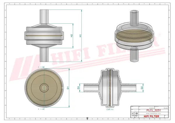 Rysunek wymiarowy Filtr benzyny RT 40