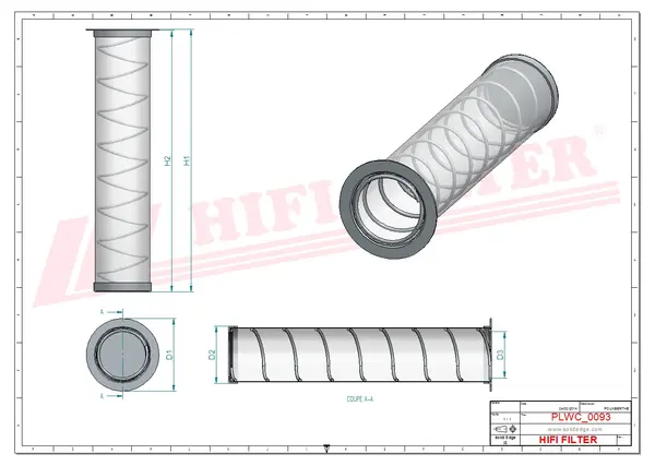 Rysunek wymiarowy Filtr do plynow MO 7030