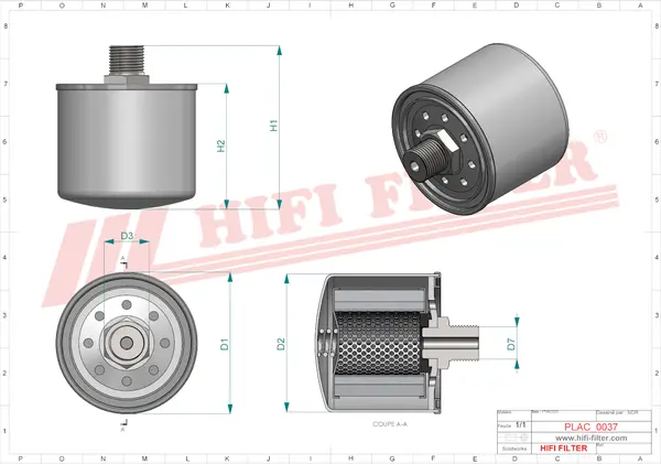 Rysunek wymiarowy Filtr hydrauliczny FS 704