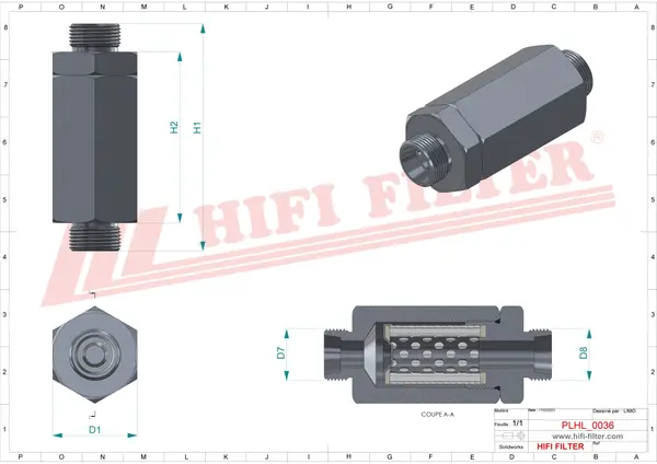 Rysunek Filtr hydrauliczny kompletny HD 040-110