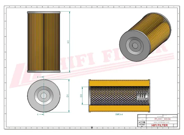 Rysunek wymiarowy Filtr hydrauliczny SH 50709