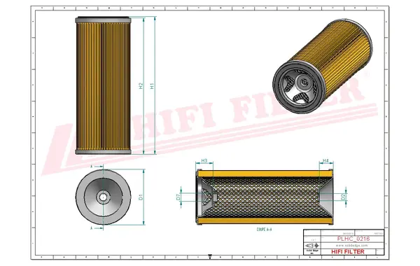 Rysunek wymiarowy Filtr hydrauliczny SH 50717