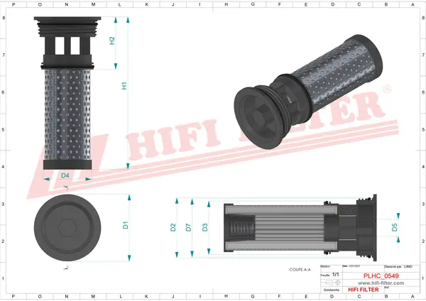 Rysunek wymiarowy Filtr hydrauliczny SH 51380