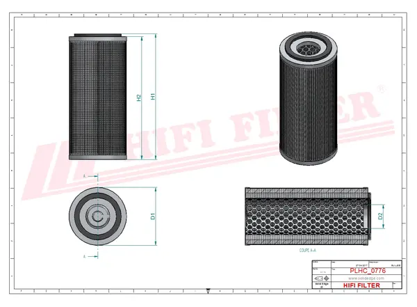 Rysunek wymiarowy Filtr hydrauliczny SH 51572