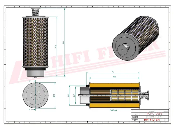 Rysunek wymiarowy Filtr hydrauliczny SH 52048