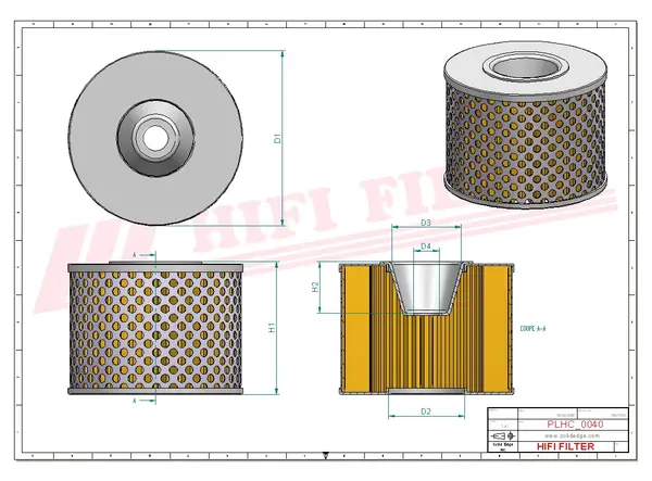 Rysunek wymiarowy Filtr hydrauliczny SH 52161