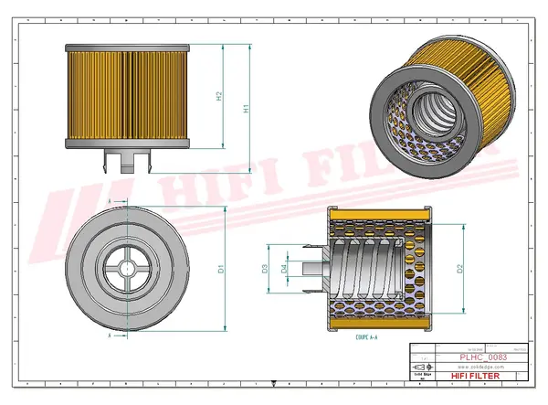 Rysunek wymiarowy Filtr hydrauliczny SH 52200