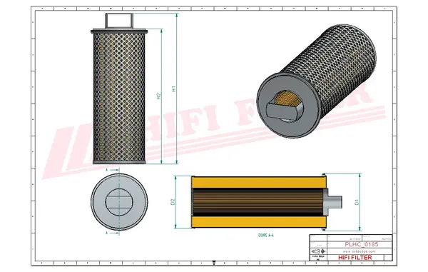 Rysunek wymiarowy Filtr hydrauliczny SH 52277