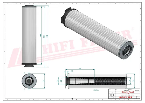 Rysunek wymiarowy Filtr hydrauliczny SH 52305
