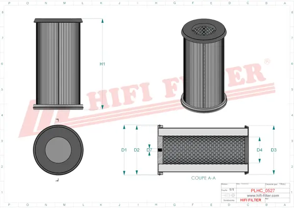 Rysunek wymiarowy Filtr hydrauliczny SH 52313