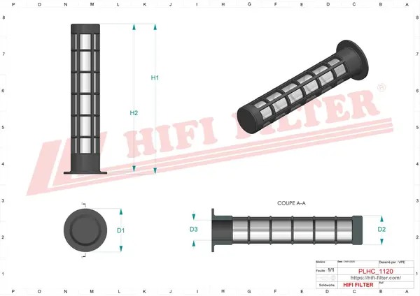 Rysunek wymiarowy Filtr hydrauliczny SH 52339
