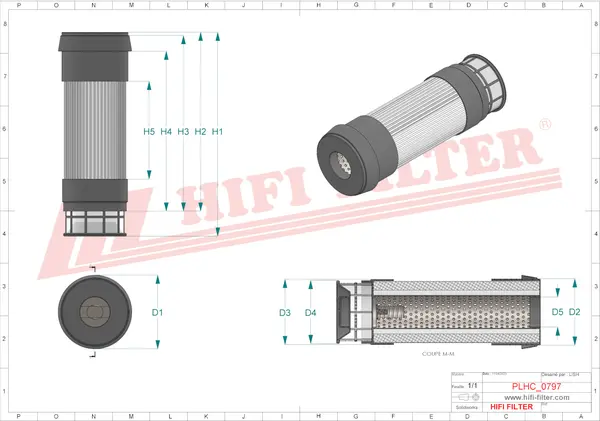 Rysunek Filtr hydrauliczny SH 52390