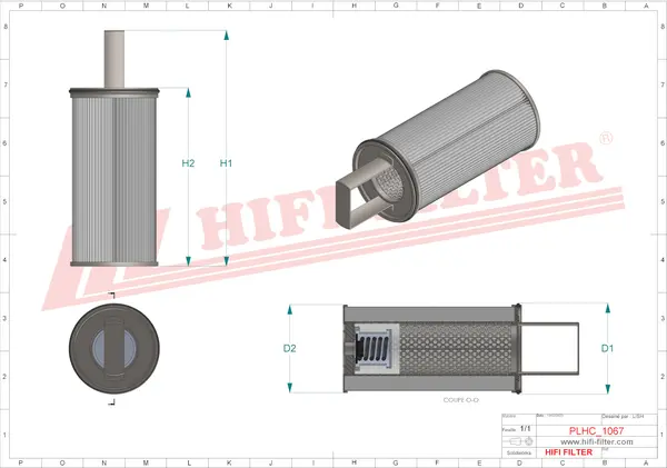 Rysunek wymiarowy Filtr hydrauliczny SH 52431