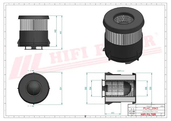 Rysunek wymiarowy Filtr hydrauliczny SH 52460