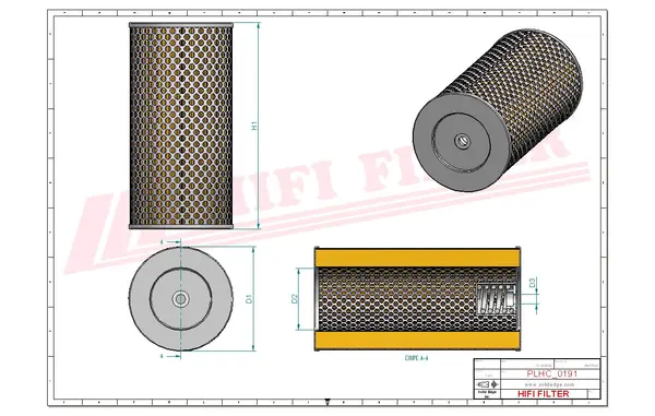 Rysunek wymiarowy Filtr hydrauliczny SH 52617
