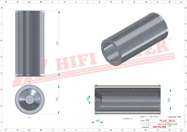 Rysunek wymiarowy Filtr hydrauliczny SH 53031