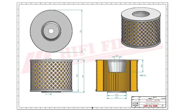 Rysunek wymiarowy Filtr hydrauliczny SH 55194
