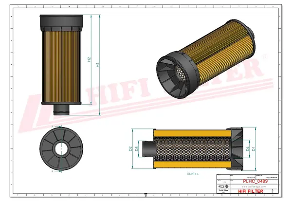 Rysunek wymiarowy Filtr hydrauliczny SH 55215