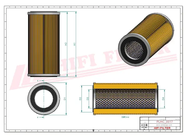 Rysunek wymiarowy Filtr hydrauliczny SH 56050