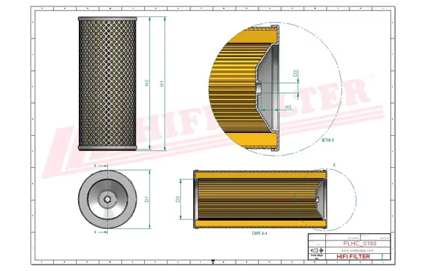 Rysunek wymiarowy Filtr hydrauliczny SH 56065