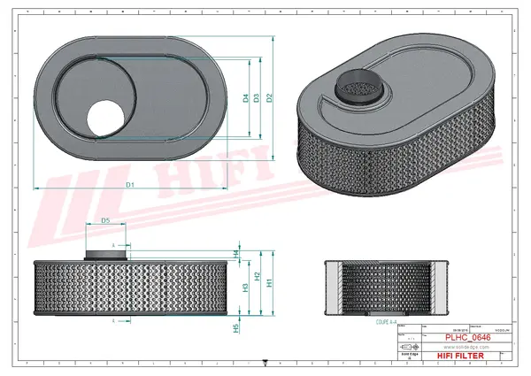Rysunek wymiarowy Filtr hydrauliczny SH 56116