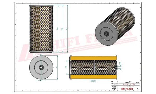 Rysunek wymiarowy Filtr hydrauliczny SH 56144