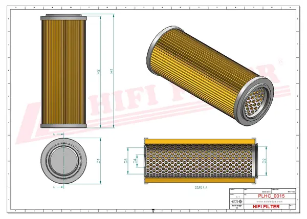 Rysunek wymiarowy Filtr hydrauliczny SH 56162
