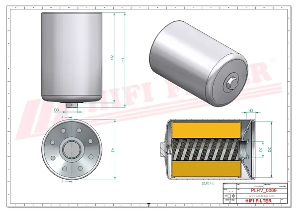 Rysunek wymiarowy Filtr hydrauliczny SH 56175
