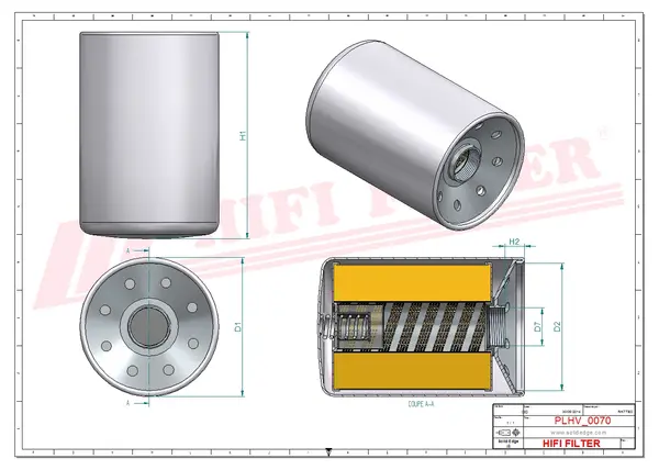 Rysunek wymiarowy Filtr hydrauliczny SH 56182