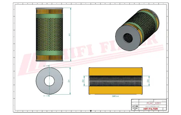 Rysunek wymiarowy Filtr hydrauliczny SH 56205