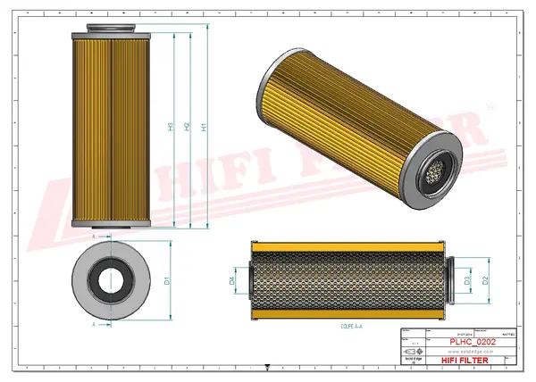 Rysunek wymiarowy Filtr hydrauliczny SH 56211