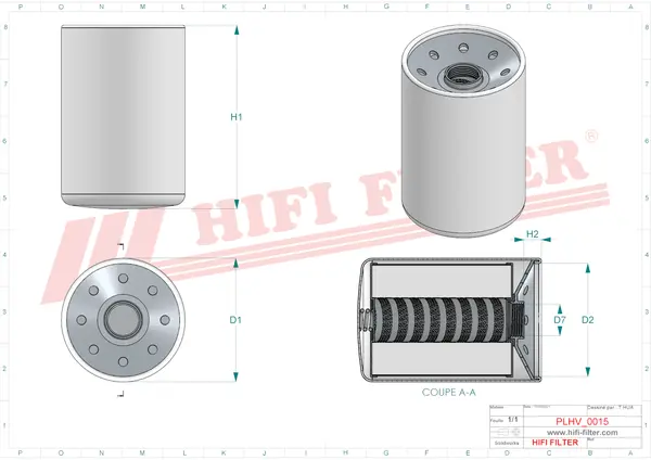 Rysunek wymiarowy Filtr hydrauliczny SH 56217