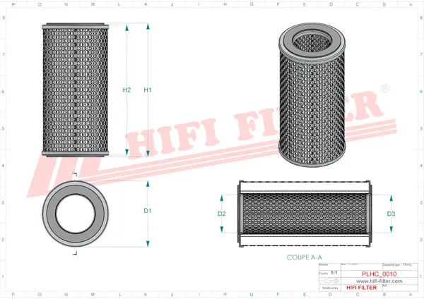 Rysunek wymiarowy Filtr hydrauliczny SH 56218