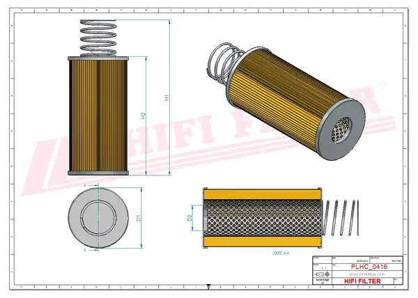 Rysunek wymiarowy Filtr hydrauliczny SH 56236