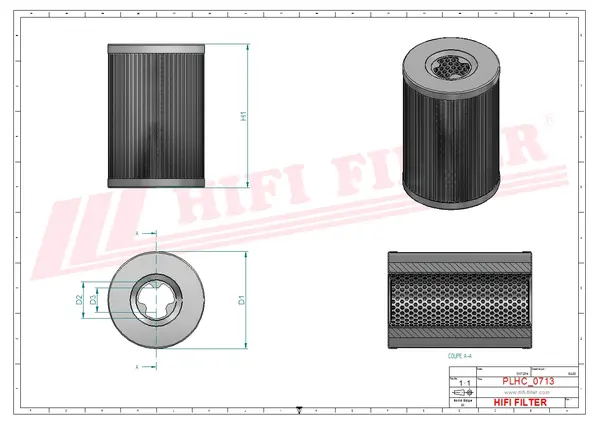 Rysunek wymiarowy Filtr hydrauliczny SH 56239