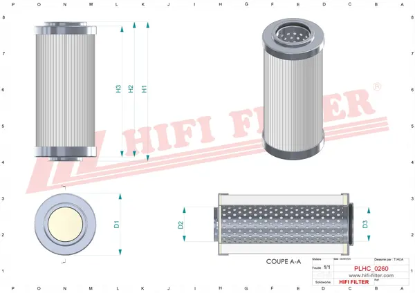 Rysunek wymiarowy Filtr hydrauliczny SH 56261