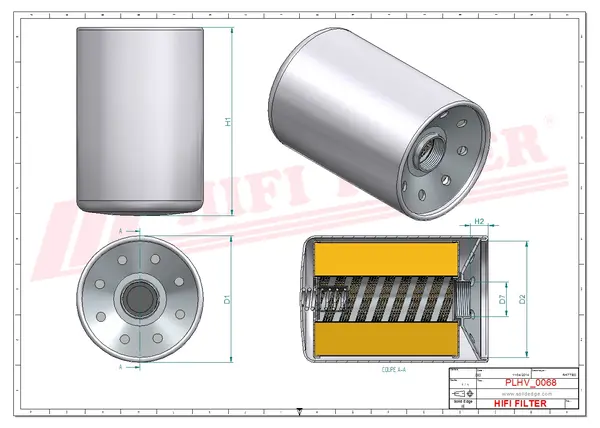 Rysunek wymiarowy Filtr hydrauliczny SH 56276