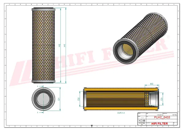 Rysunek wymiarowy Filtr hydrauliczny SH 56297