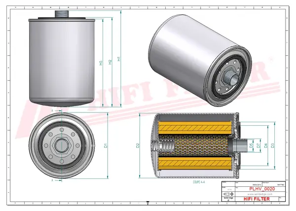 Rysunek wymiarowy Filtr hydrauliczny SH 56366