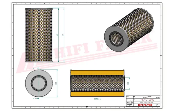 Rysunek wymiarowy Filtr hydrauliczny SH 56370