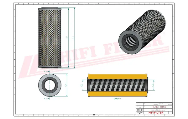 Rysunek wymiarowy Filtr hydrauliczny SH 56382