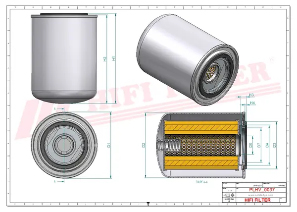 Rysunek wymiarowy Filtr hydrauliczny SH 56470