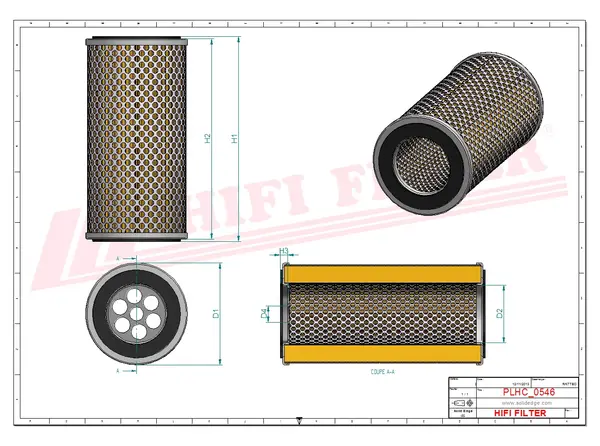 Rysunek wymiarowy Filtr hydrauliczny SH 56532