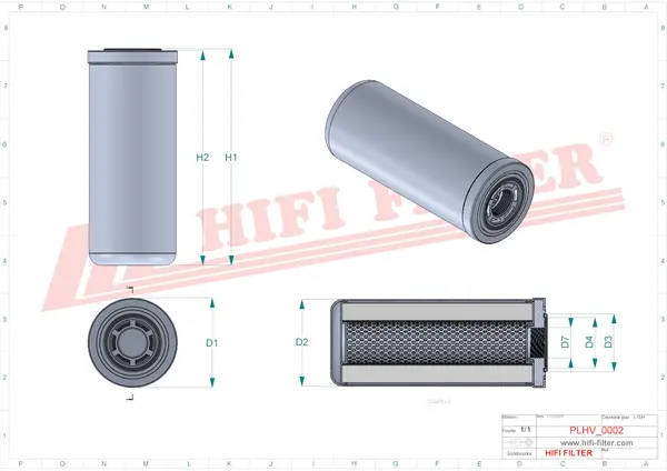 Rysunek wymiarowy Filtr hydrauliczny SH 56605