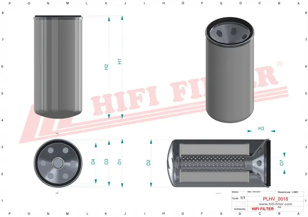 Rysunek wymiarowy Filtr hydrauliczny SH 56660