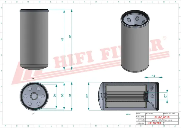 Rysunek wymiarowy Filtr hydrauliczny SH 56691