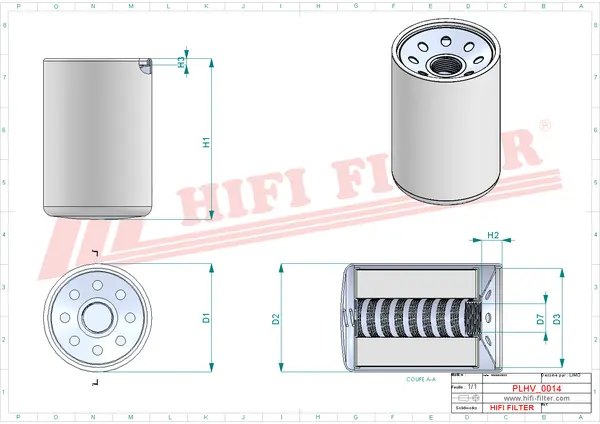 Rysunek wymiarowy Filtr hydrauliczny SH 56757